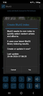 Example of BluAS app, create index